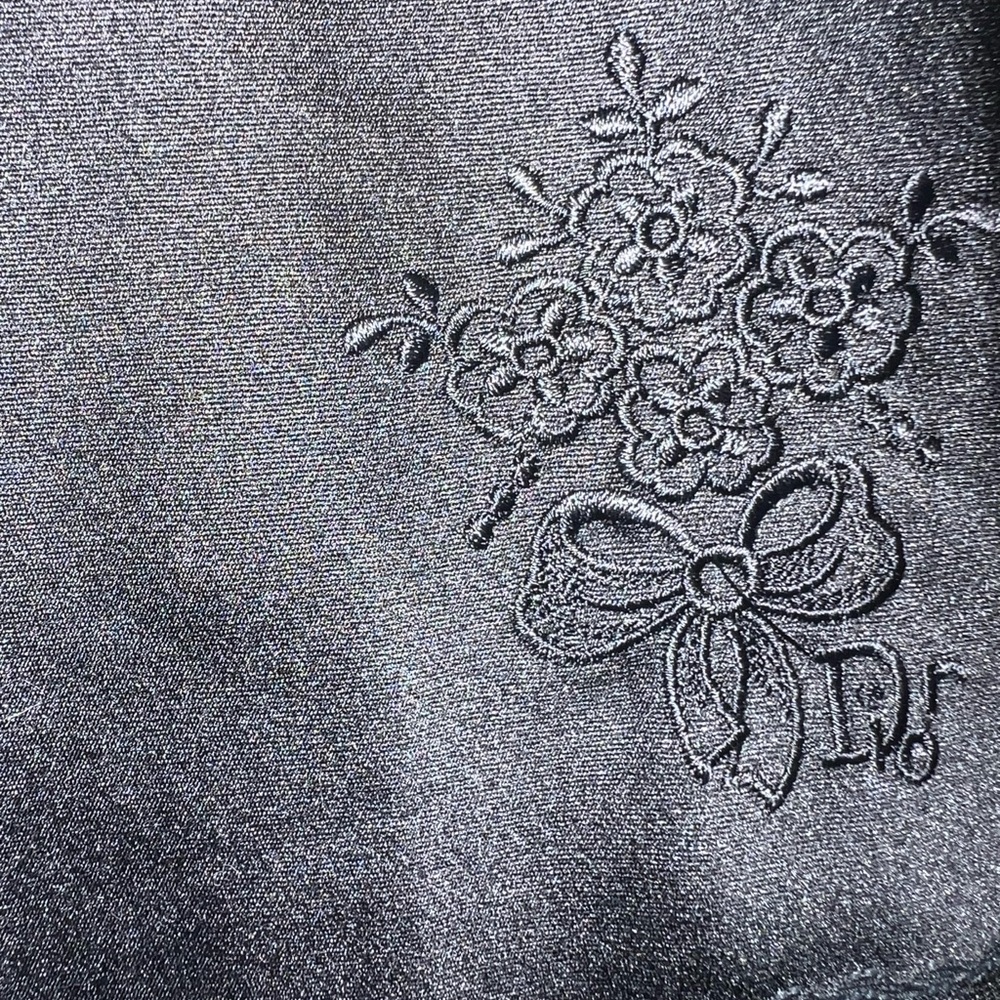 Vintage Embroidered Dior Slip Skirt Black 25”